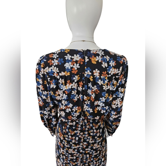 Jason Wu Collective x RTR Floral Tie Waist Long Sleeve Midi A-line Dress Size 6 - Picture 10 of 15